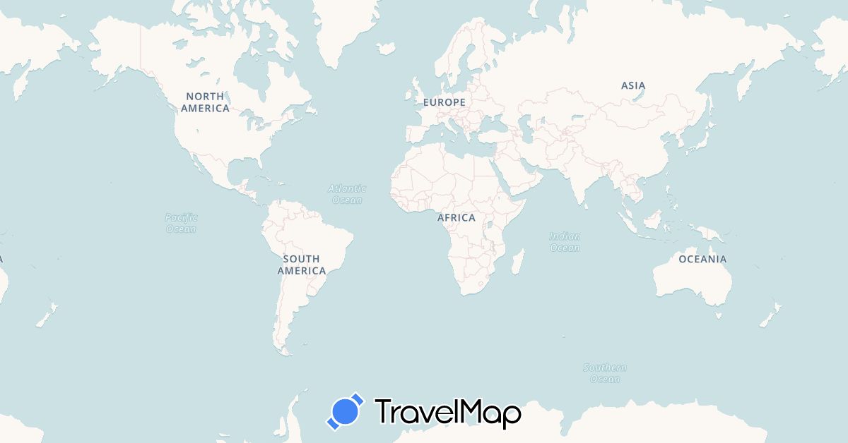 TravelMap itinerary: bus, cycling, boat in France, United Kingdom (Europe)